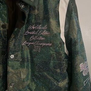 Women's bedazzled bomber jacket size Lg